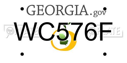 WC576F Georgia License Plate