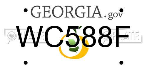 WC588F Georgia License Plate