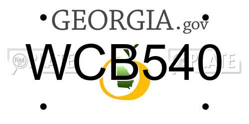 WCB540 Georgia License Plate
