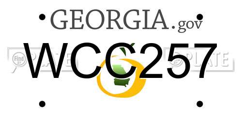 WCC257 Georgia License Plate