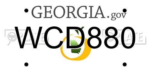 WCD880 Georgia License Plate