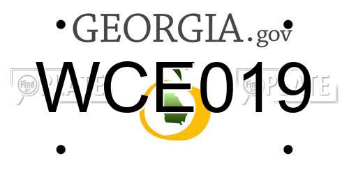WCE019 Georgia License Plate