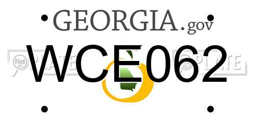 WCE062 Georgia License Plate
