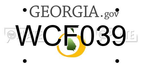 WCF039 Georgia License Plate