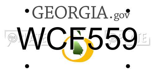WCF559 Georgia License Plate