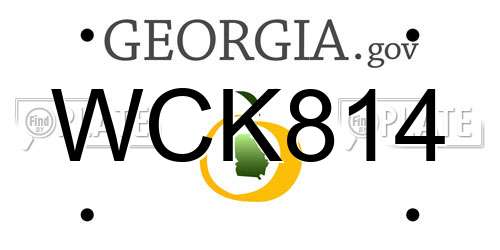 WCK814 Georgia License Plate