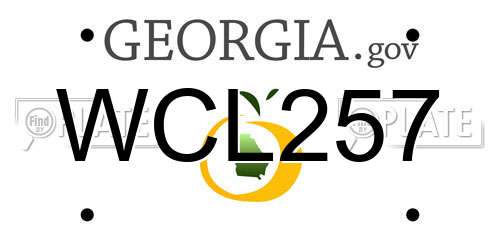 WCL257 Georgia License Plate
