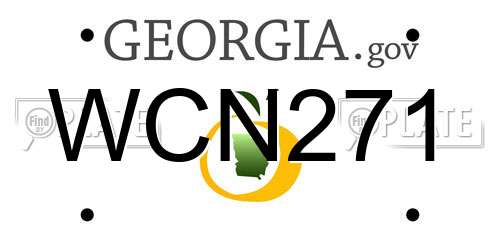 WCN271 Georgia License Plate