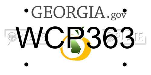 WCP363 Georgia License Plate