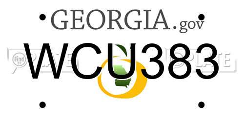 WCU383 Georgia License Plate