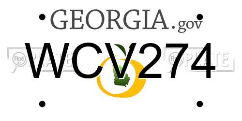 WCV274 Georgia License Plate