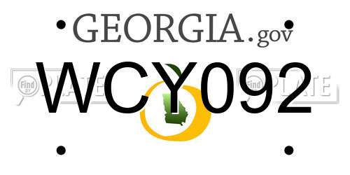 WCY092 Georgia License Plate