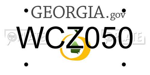 WCZ050 Georgia License Plate