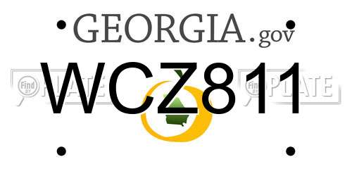 WCZ811 Georgia License Plate