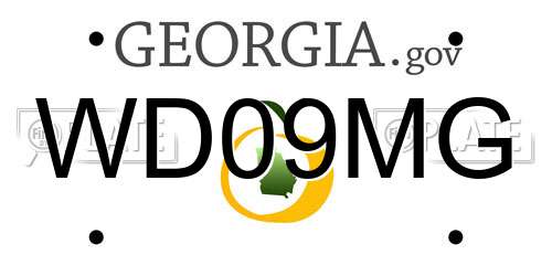 WD09MG Georgia License Plate