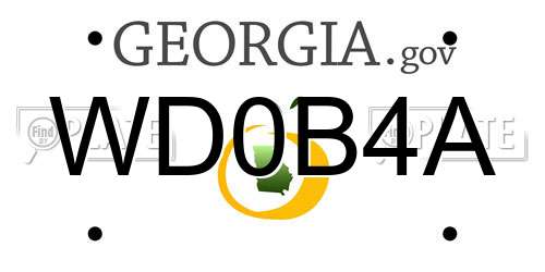 WD0B4A Georgia License Plate