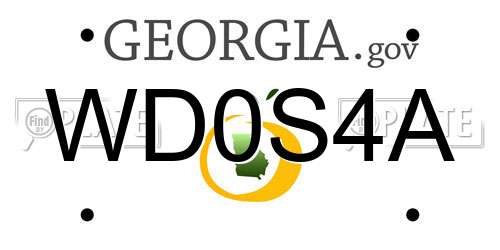 WD0S4A Georgia License Plate