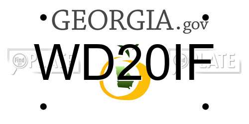 WD20IF Georgia License Plate