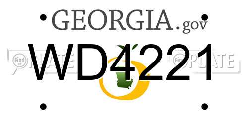 WD4221 Georgia License Plate