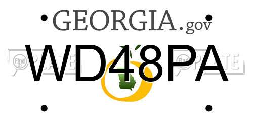 WD48PA Georgia License Plate