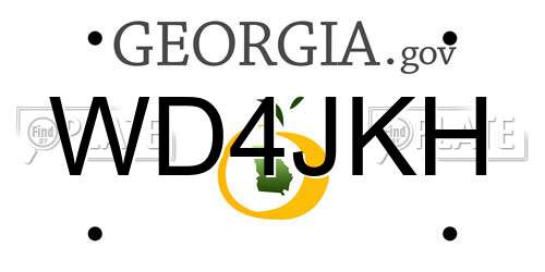 WD4JKH Georgia License Plate
