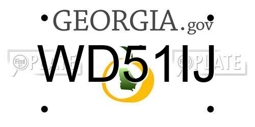 WD51IJ Georgia License Plate