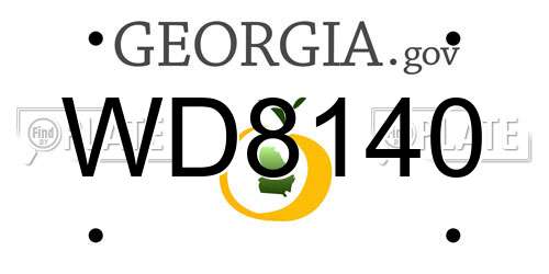 WD8140 Georgia License Plate