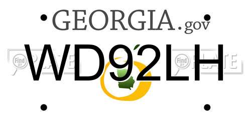 WD92LH Georgia License Plate