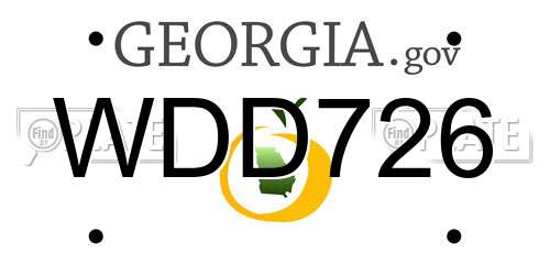 WDD726 Georgia License Plate