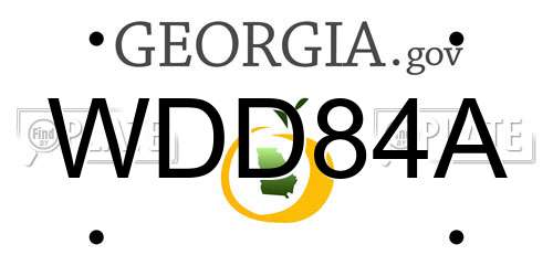 WDD84A Georgia License Plate