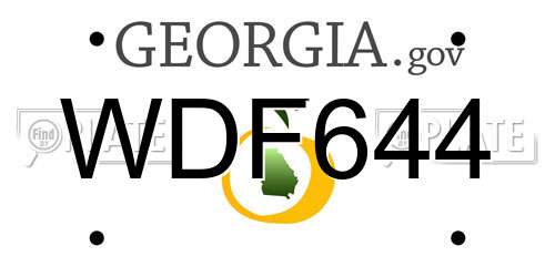 WDF644 Georgia License Plate