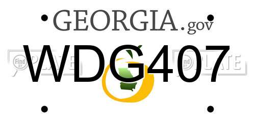 WDG407 Georgia License Plate