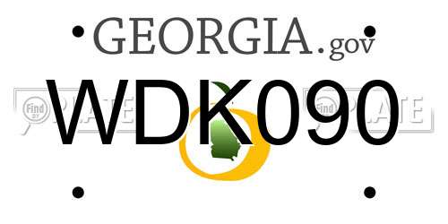 WDK090 Georgia License Plate