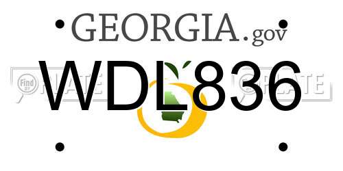 WDL836 Georgia License Plate