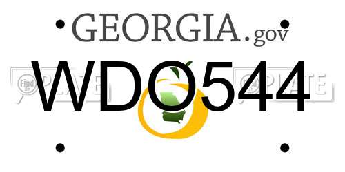 WDO544 Georgia License Plate