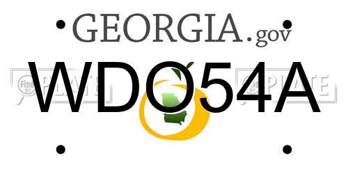 WDO54A Georgia License Plate