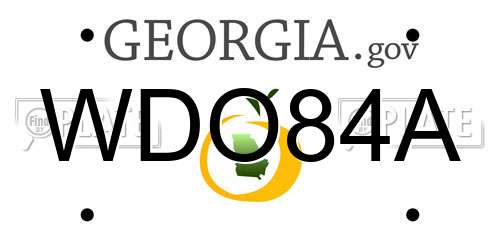 WDO84A Georgia License Plate