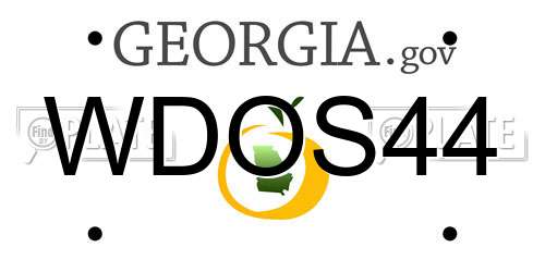 WDOS44 Georgia License Plate