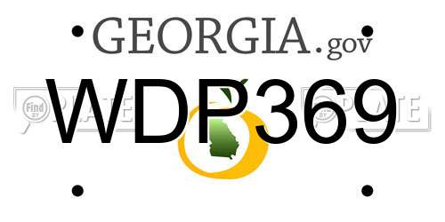 WDP369 Georgia License Plate