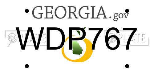 WDP767 Georgia License Plate