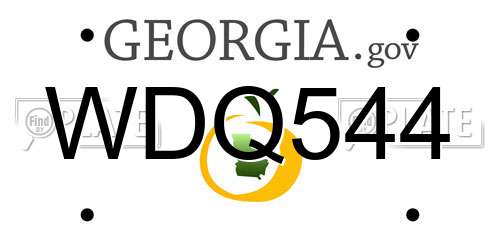 WDQ544 Georgia License Plate