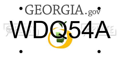 WDQ54A Georgia License Plate
