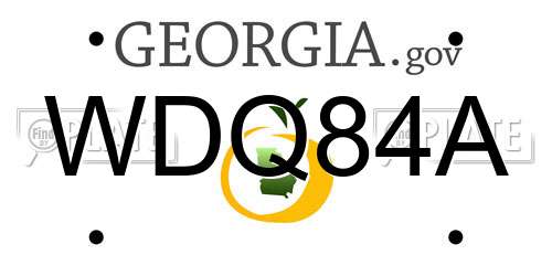 WDQ84A Georgia License Plate