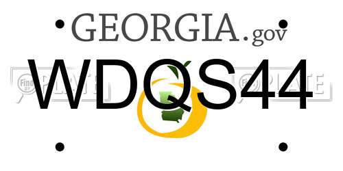 WDQS44 Georgia License Plate
