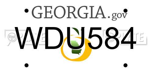 WDU584 Georgia License Plate