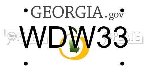 WDW33 Georgia License Plate
