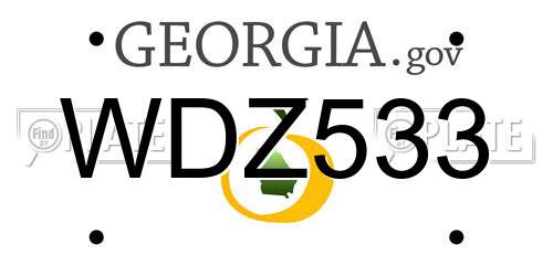 WDZ533 Georgia License Plate