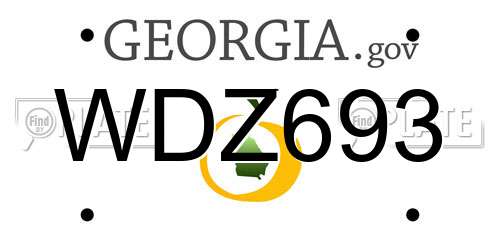 WDZ693 Georgia License Plate
