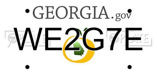 WE2G7E Georgia License Plate