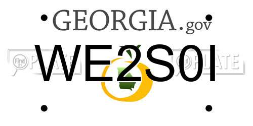 WE2S0I Georgia License Plate
